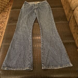 Blue Asphalt Flared Denim Jeans Junior Women's Size 7 Vintage 2000s Y2k